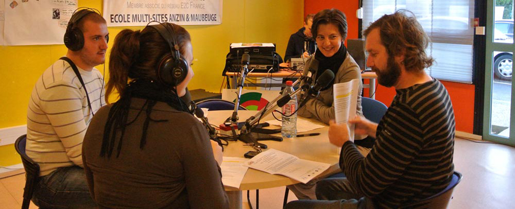 Photo de l'emission radiophonique en direct de l'Ecole de Maubeuge avec Canal FM